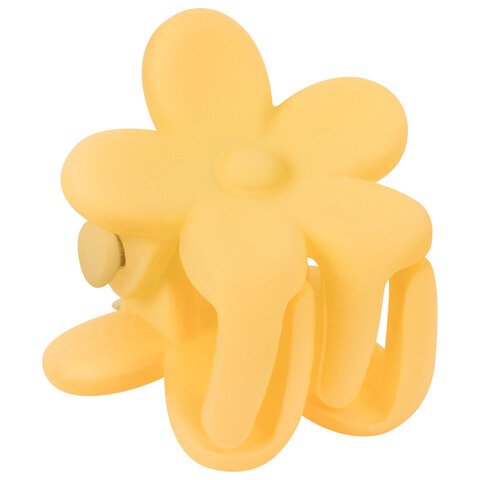 Крабы для волос НАБОР 10 шт., цветочки, soft-touch, оранжевый, жёлтый, MONTE