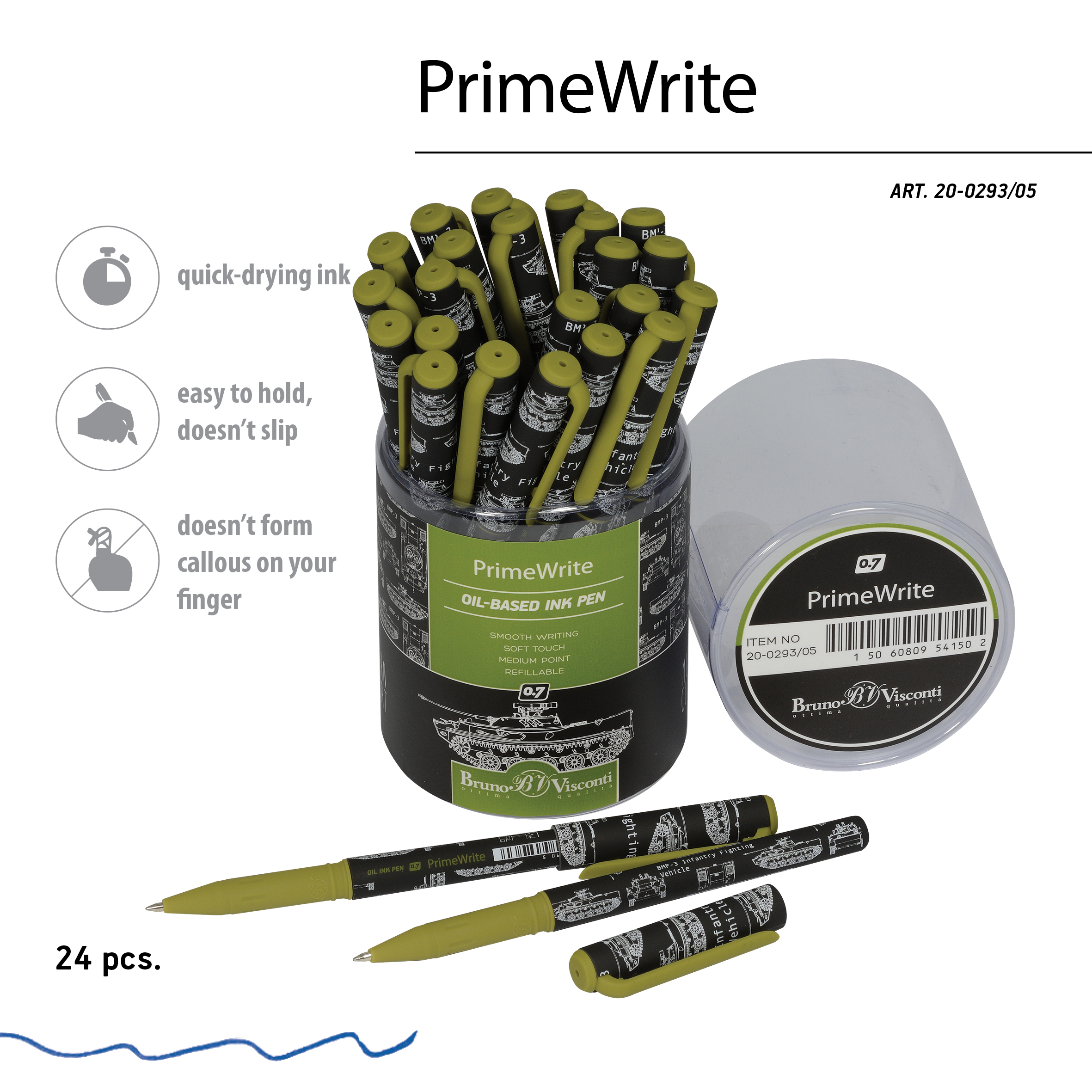 РУЧКА "PrimeWrite. Чертежи. Танк" С ЧЕРНИЛАМИ НА МАСЛЯНОЙ ОСНОВЕ, 0.7 РУЧКА "PrimeWrite. Чертежи. Танк" С ЧЕРНИЛАМИ НА МАСЛЯНОЙ ОСНОВЕ, 0.7