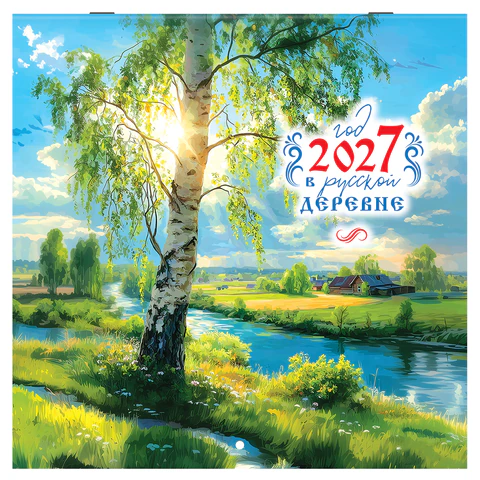 Календарь настенный перекидной 2027 г., BRAUBERG, 12 листов, 28,5х57 см,