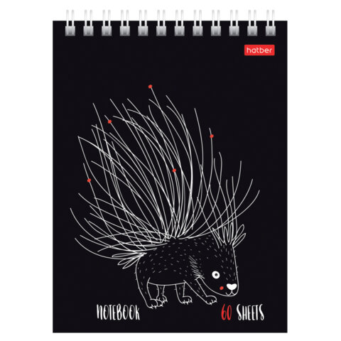 Блокнот МАЛЫЙ ФОРМАТ А6, 60 л., гребень, картон, клетка, HATBER, "Нескучные Блокнот МАЛЫЙ ФОРМАТ А6, 60 л., гребень, картон, клетка, HATBER, "Нескучные