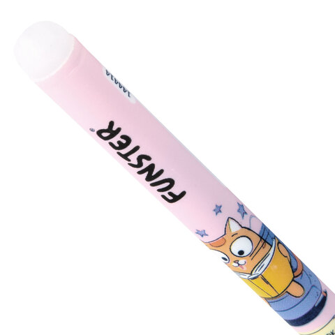Ручка стираемая гелевая с принтом FUNSTER (ФАНСТЕР) "КОТ-ЭНТУЗИАСТ", Ручка стираемая гелевая с принтом FUNSTER (ФАНСТЕР) "КОТ-ЭНТУЗИАСТ",