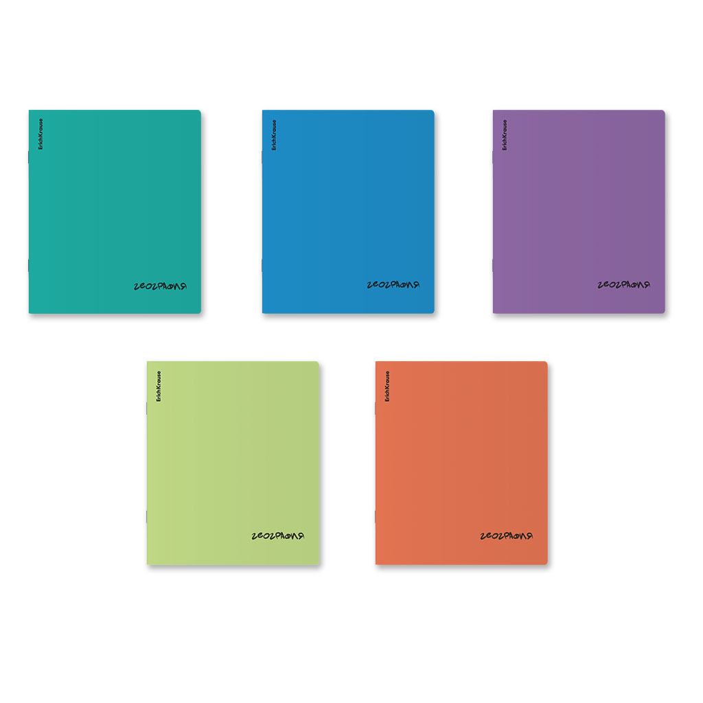 Тетрадь общая ученическая с пластиковой обложкой на скобе ErichKrause Pulse, Тетрадь общая ученическая с пластиковой обложкой на скобе ErichKrause Pulse,