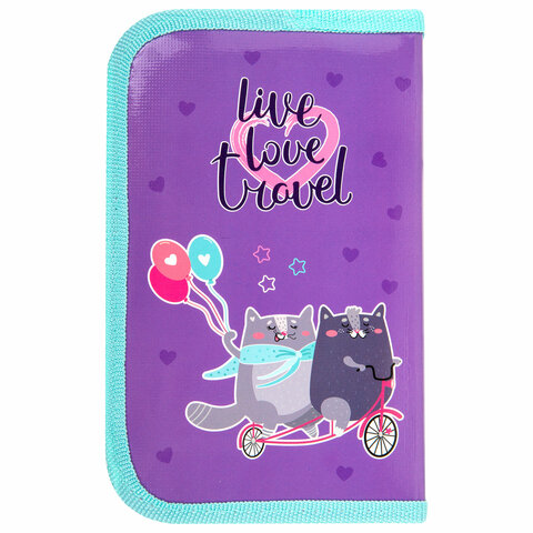 Пенал ПИФАГОР, 1 отделение, ламинированный картон, 19х11 см, "Bike