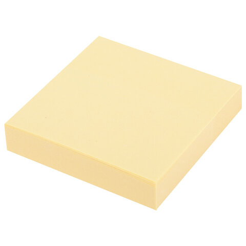 Блок самоклеящийся (стикеры) STAFF STANDARD, ПАСТЕЛЬНЫЙ 51х51 мм, желтый, 100