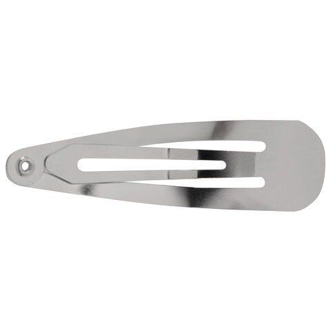 Заколки для волос НАБОР 10 шт., 5 см, клик-клак, глянцевый, серебристый, MONTE Заколки для волос НАБОР 10 шт., 5 см, клик-клак, глянцевый, серебристый, MONTE