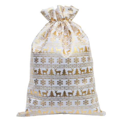 Подарочный мешок (1 шт.) новогодний, 30х45 см, "X-Mas Pattern", под