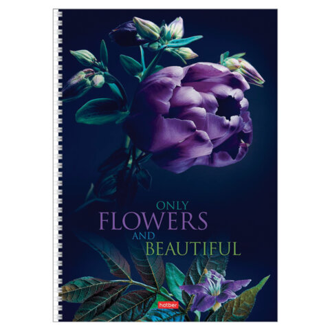 Тетрадь А4 96 л., HATBER, гребень, клетка, обложка картон, "Beautiful Тетрадь А4 96 л., HATBER, гребень, клетка, обложка картон, "Beautiful