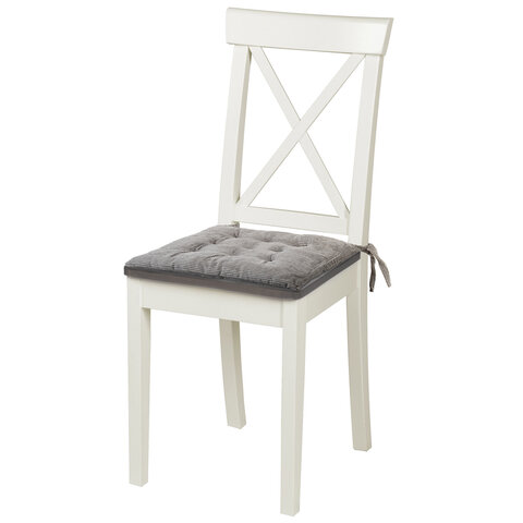 Подушка на стул "ВЕЛЬВЕТ" 38х38 см, полиэстер, серая, PRIMILA