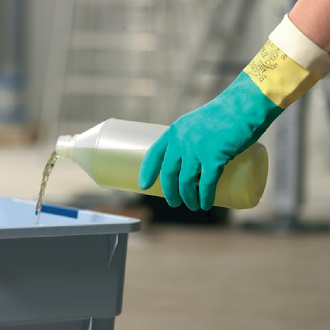 Перчатки хозяйственные латексные VILEDA с х/б напылением, особо прочные