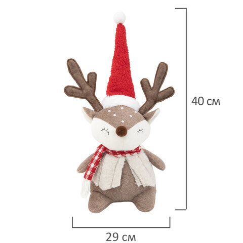 Украшение новогоднее интерьерное 40 см "Забавный оленёнок", полиэстер, Украшение новогоднее интерьерное 40 см "Забавный оленёнок", полиэстер,