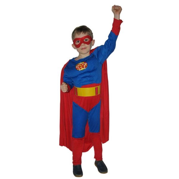 Костюм Супермен рост 104-116, 3-5 лет (маска, плащ, безрукавка, пояс)