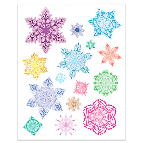 Украшение для окон и стекла ЗОЛОТАЯ СКАЗКА "Разноцветные снежинки 2", Украшение для окон и стекла ЗОЛОТАЯ СКАЗКА "Разноцветные снежинки 2",