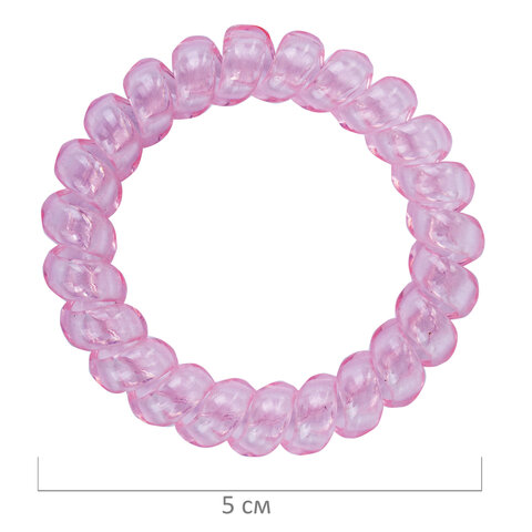 Резинки для волос НАБОР 5 шт., диаметр 5 см, пружинка, розовые, MONTE VITA