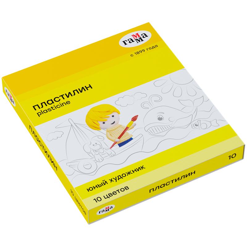 Пластилин Гамма "Юный художник NEW", 10 цветов, со стеком, картон Пластилин Гамма "Юный художник NEW", 10 цветов, со стеком, картон