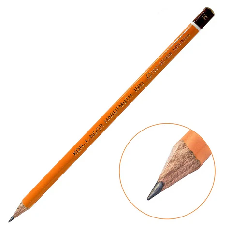 Карандаши чернографитные KOH-I-NOOR "1580", НАБОР 3 шт., B-H, без