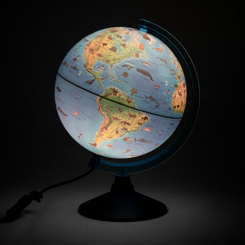 Глобус интерактивный + очки VR, зоогеографический, GLOBEN, 25см, с подсветкой, Глобус интерактивный + очки VR, зоогеографический, GLOBEN, 25см, с подсветкой,