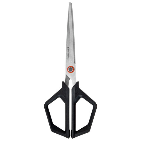 Ножницы BRAUBERG "Super black" 170 мм, черные, 3-сторонняя заточка,
