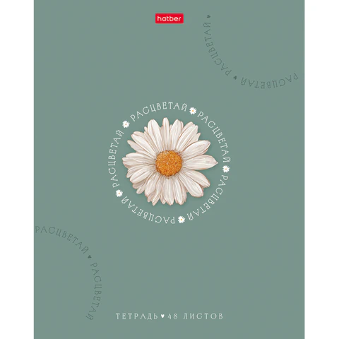 Тетрадь А5, 48 л., HATBER, скоба, клетка, soft-touch ламинация, тиснение,