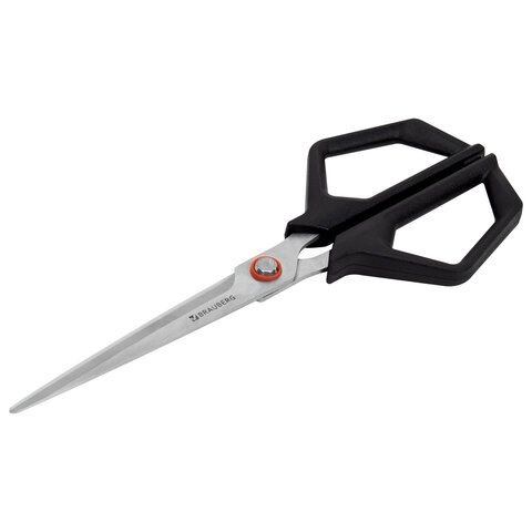 Ножницы BRAUBERG "Super black" 170 мм, черные, 3-сторонняя заточка,