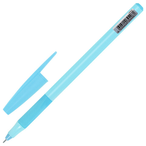 Ручка шариковая с грипом BRAUBERG "i-STICK POINT PASTEL", СИНЯЯ,