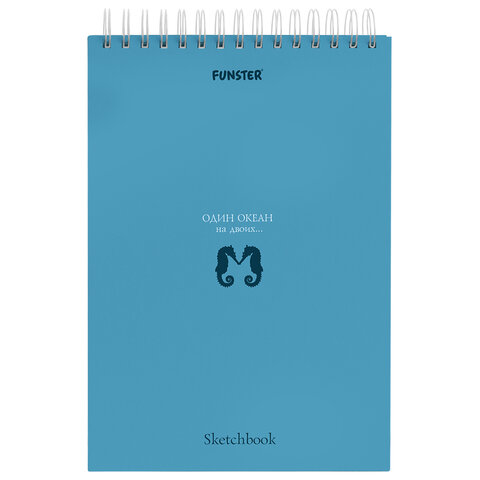 Скетчбук, белая бумага 100 г/м2, 140х201 мм, 60 л., гребень, жёсткая подложка,