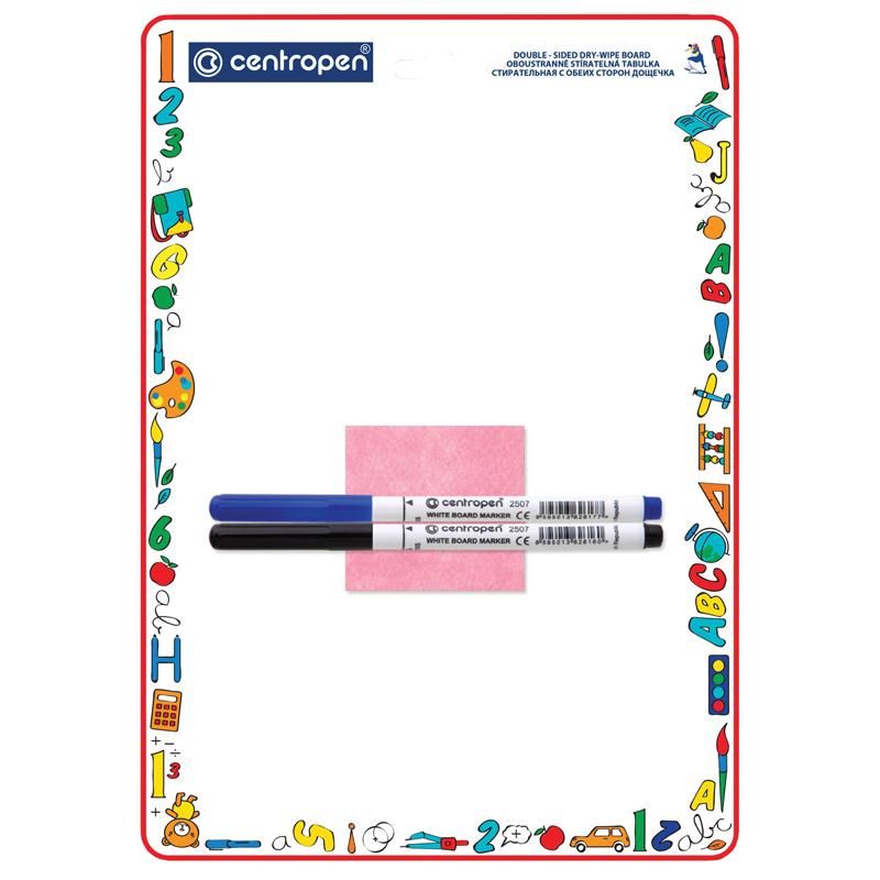 Доска для рисования с маркером двухсторонняя Centropen, А4 5 7769 0201 Доска для рисования с маркером двухсторонняя Centropen, А4 5 7769 0201