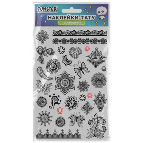 Наклейки-тату переводные "Ассорти", 29х15,5 см, ассорти 12 видов, Наклейки-тату переводные "Ассорти", 29х15,5 см, ассорти 12 видов,