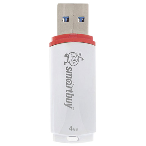 Флеш-диск 4 GB, SMARTBUY Crown, USB 2.0, белый, SB4GBCRW-W Флеш-диск 4 GB, SMARTBUY Crown, USB 2.0, белый, SB4GBCRW-W