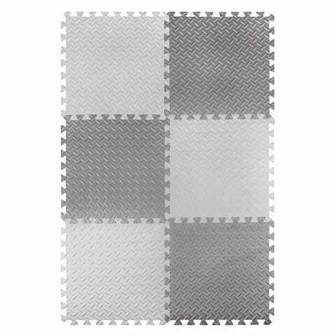 Коврик-пазл напольный 1,5х1 м, 6 шт., 50х50 см, толщина 1 см, серый,