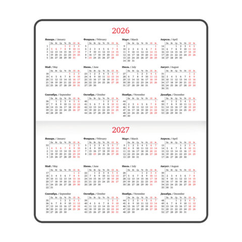 Еженедельник датированный 2026 МАЛЫЙ ФОРМАТ 95х155 мм, А6, BRAUBERG