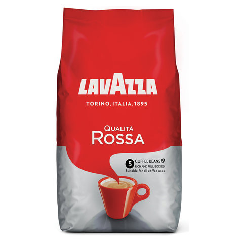 Кофе в зернах LAVAZZA "Qualita Rossa", 1000 г, вакуумная упаковка,