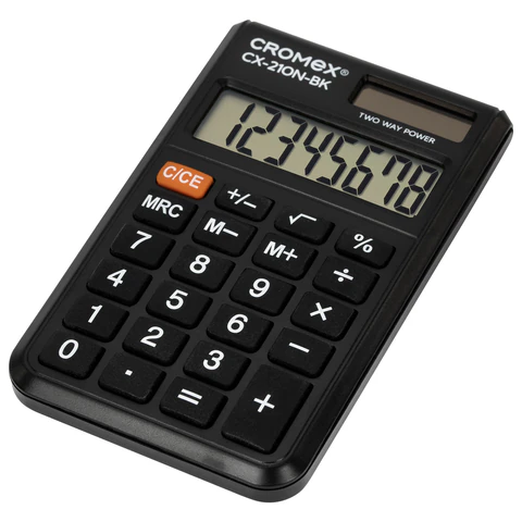 Калькулятор карманный CROMEX (КРОМЕКС) CX-210N-BK (96х62 мм), 8 разрядов,