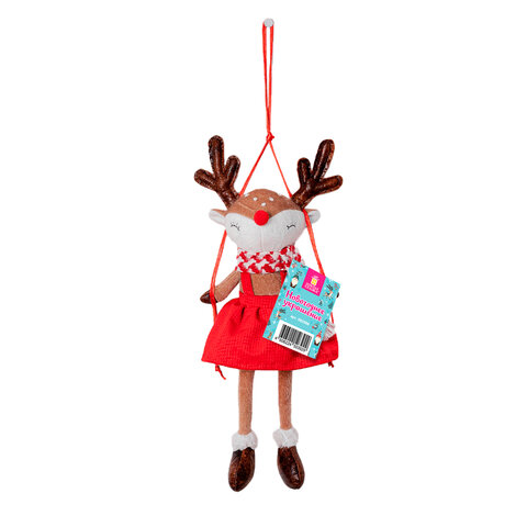 Украшение новогоднее интерьерное 40 см "Оленёнок на качелях", Украшение новогоднее интерьерное 40 см "Оленёнок на качелях",