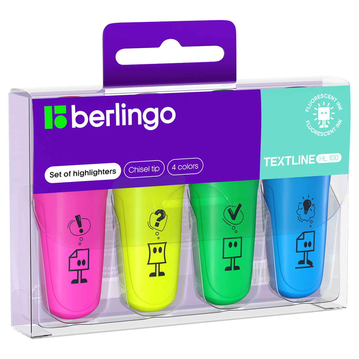 Набор текстовыделителей Berlingo "Textline HL100" мини, 4цв., 1-5мм, Набор текстовыделителей Berlingo "Textline HL100" мини, 4цв., 1-5мм,