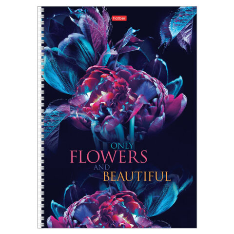 Тетрадь А4 96 л., HATBER, гребень, клетка, обложка картон, "Beautiful Тетрадь А4 96 л., HATBER, гребень, клетка, обложка картон, "Beautiful