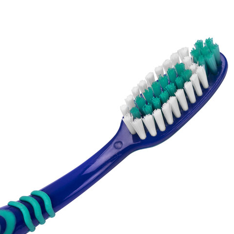 Зубная щетка средней жесткости, с чисткой языка, гибкая, КОМПЛЕКТ 4 шт., LAIMA