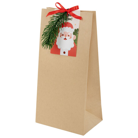 Пакет подарочный НАБОР 10 шт. новогодний, 12х8х24 см, "Magic gift",