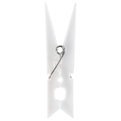 Прищепки бельевые 7,8 см, КОМПЛЕКТ 10 штук, пластик, белые, PRIMILA (ПРИМИЛА)