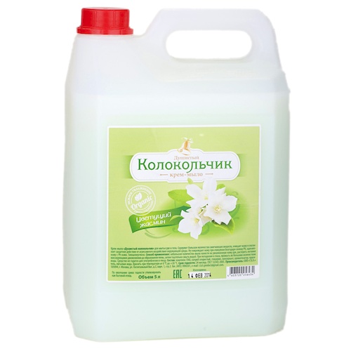 Жидкое крем-мыло Колокольчик Цветущий жасмин, канистра, 5 л Жидкое крем-мыло Колокольчик Цветущий жасмин, канистра, 5 л