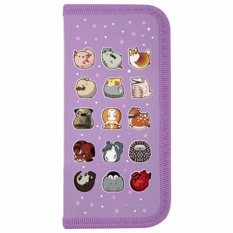 Пенал ПИФАГОР, 1 отделение, ламинированный картон, 19х9 см, "Animals",