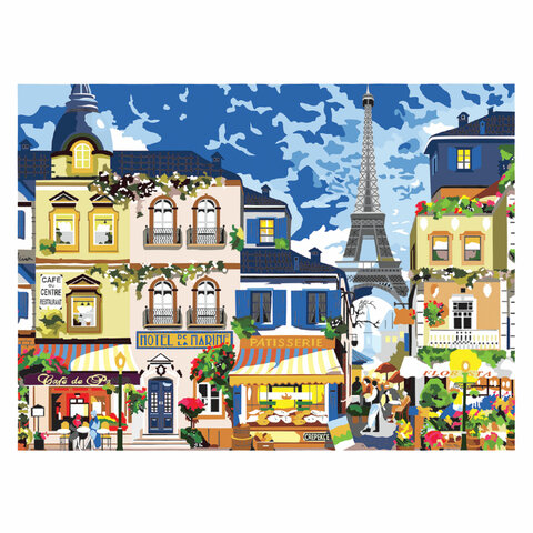 Картина по номерам А3, ОСТРОВ СОКРОВИЩ "Парижский пейзаж", акриловые