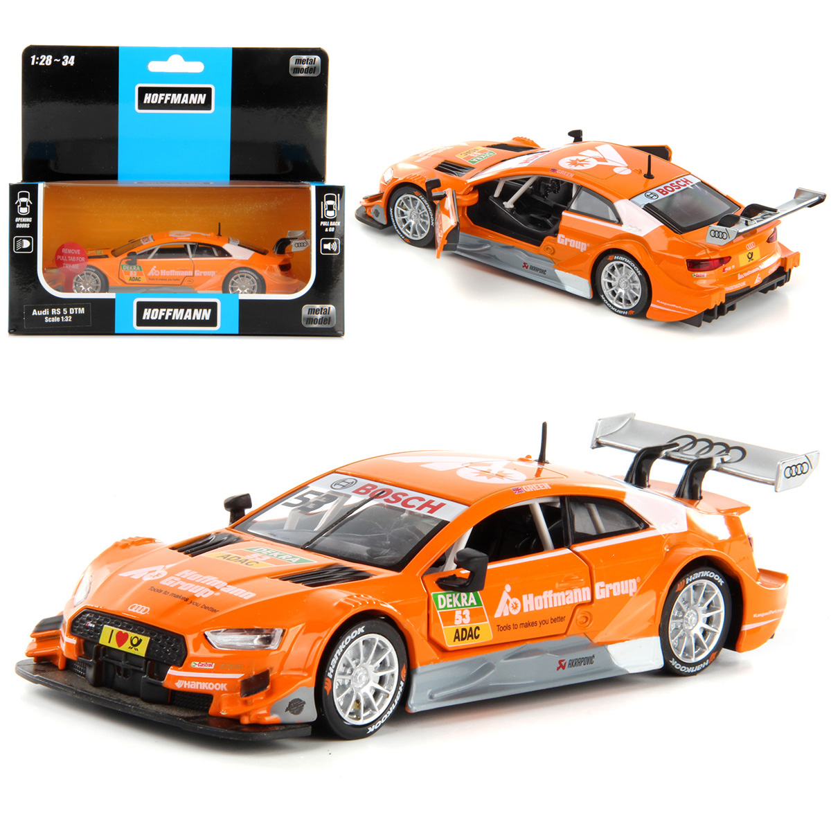Машина металлическая Audi RS 5 DTM 1:32, звук/свет, двери откр., инерция Машина металлическая Audi RS 5 DTM 1:32, звук/свет, двери откр., инерция
