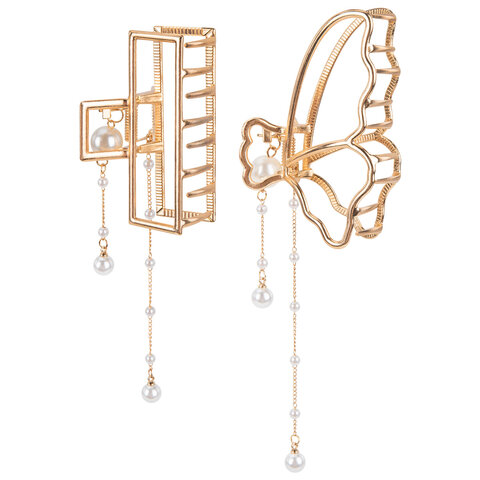 Краб для волос 7,5 см, с подвесками, золотистый, АССОРТИ, MONTE VITA (МОНТЕ Краб для волос 7,5 см, с подвесками, золотистый, АССОРТИ, MONTE VITA (МОНТЕ