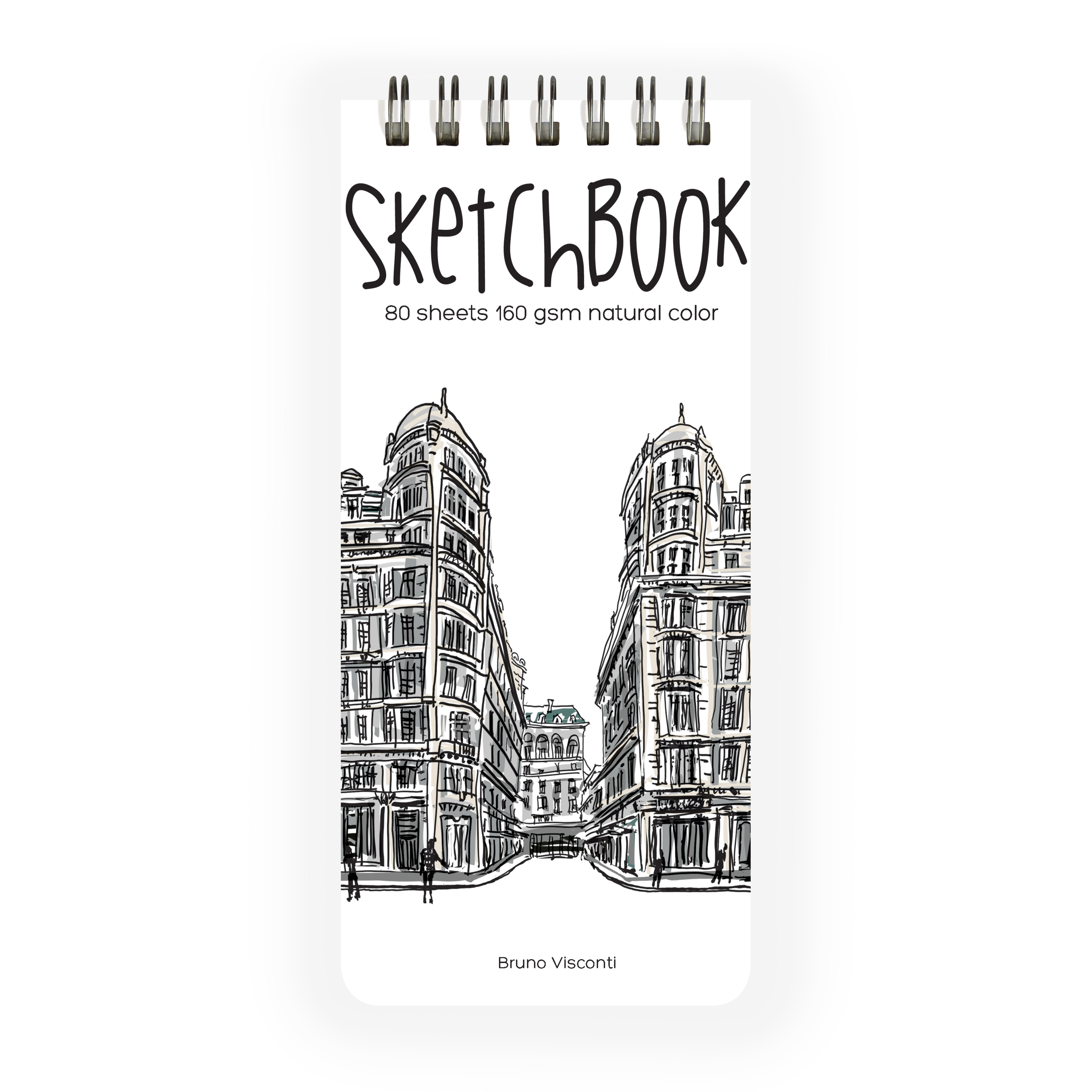 SKETCHBOOK BV, 105Х220 мм, 80 Л.160 ГР. НА ГРЕБНЕ (6 ВИДОВ)