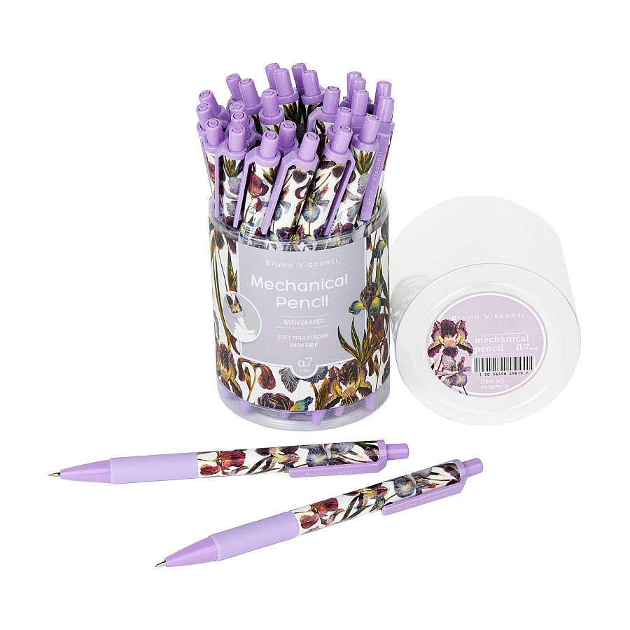 КАРАНДАШ МЕХАНИЧЕСКИЙ С ЛАСТИКОМ "FLORA. ИРИСЫ" 0,7 ММ КАРАНДАШ МЕХАНИЧЕСКИЙ С ЛАСТИКОМ "FLORA. ИРИСЫ" 0,7 ММ
