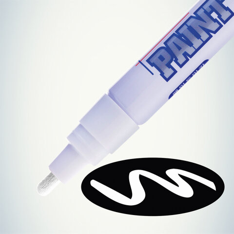 Маркер-краска лаковый (paint marker) MUNHWA, 4 мм, БЕЛЫЙ, нитро-основа, Маркер-краска лаковый (paint marker) MUNHWA, 4 мм, БЕЛЫЙ, нитро-основа,