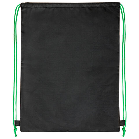 Мешок для обуви BRAUBERG KIDS, с петлей, светоотражающая полоса, 46х36 см, Green