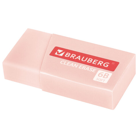 Ластик BRAUBERG "PASTEL MATTE", 50х24х10 мм, прямоугольный, картонный
