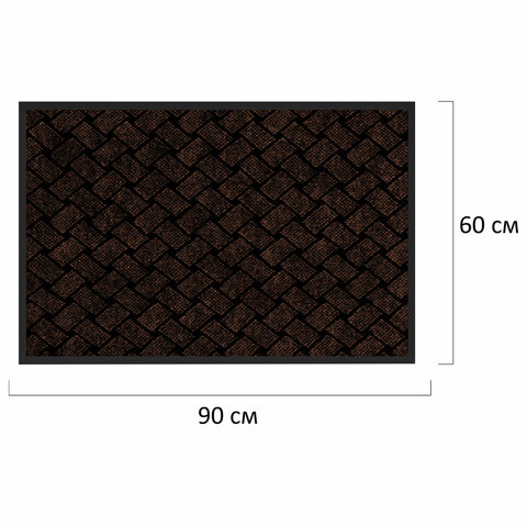 Коврик придверный 60х90 см, КОРИЧНЕВЫЙ, влаго-грязезащитный, 450 г/м2, плетение, Коврик придверный 60х90 см, КОРИЧНЕВЫЙ, влаго-грязезащитный, 450 г/м2, плетение,