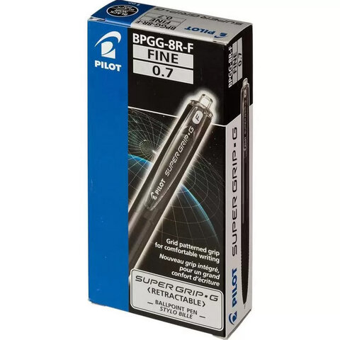Ручка шариковая автоматическая с грипом PILOT Super Grip G, ЧЕРНАЯ, линия 0,21 Ручка шариковая автоматическая с грипом PILOT Super Grip G, ЧЕРНАЯ, линия 0,21
